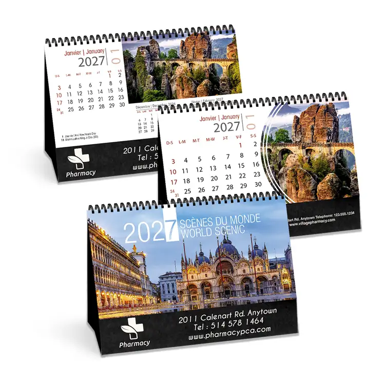 Calendrier de bureau Scènes du monde 2027