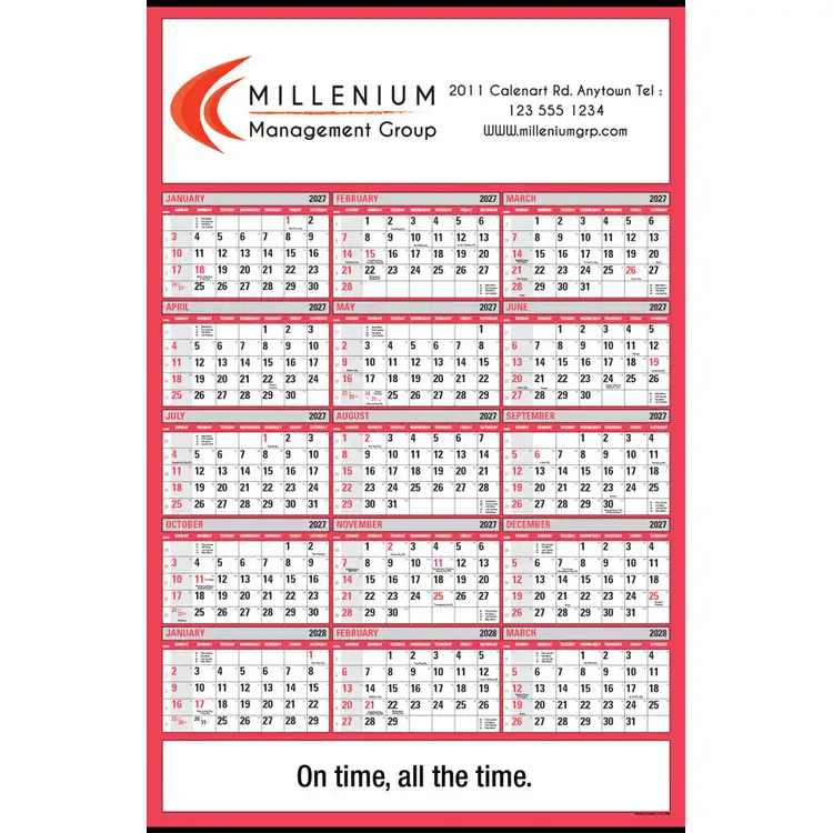 Calendrier mural 15 mois à deux emplacements publicitaires 2027 #2