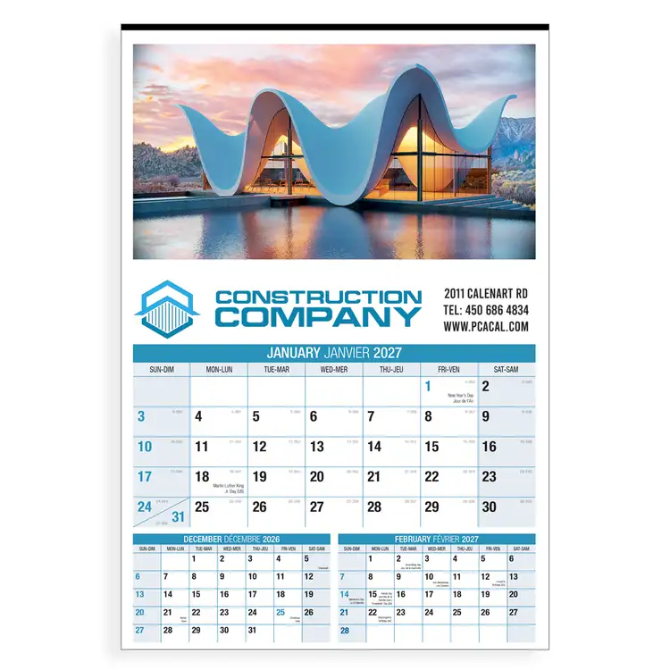 Calendrier mural Industrie de la construction 2027