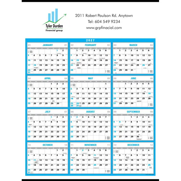 Calendrier mural Mémo 2027 #2
