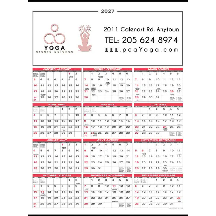Calendrier mural de format moyen 2027 #2