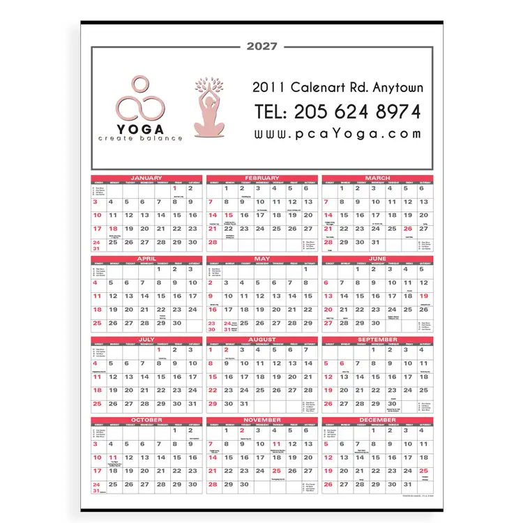 Calendrier mural de format moyen 2027
