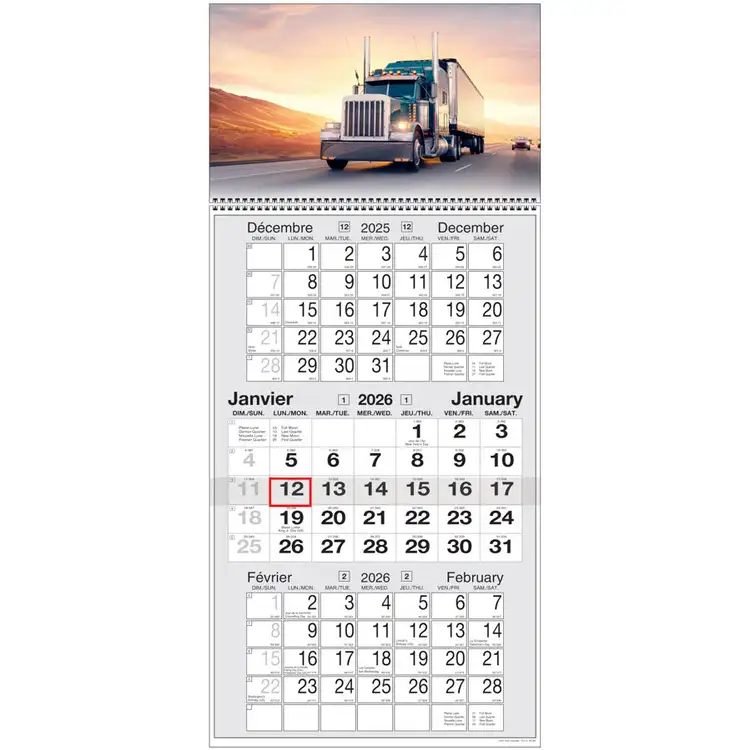 Calendrier trimestriel à grandes cases 2027 #2