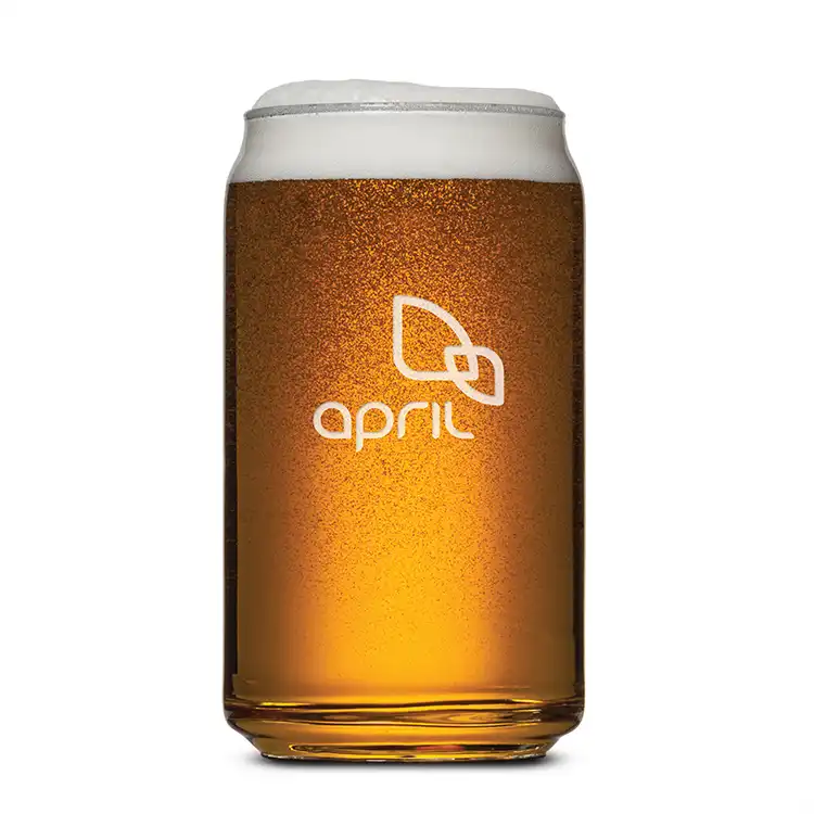Beer Can Beer Glass 16 oz - Deep Etch