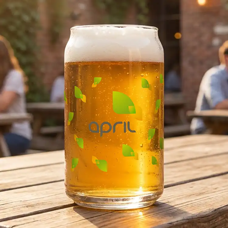 Beer Can Beer Glass 16 oz - Deep Etch #2