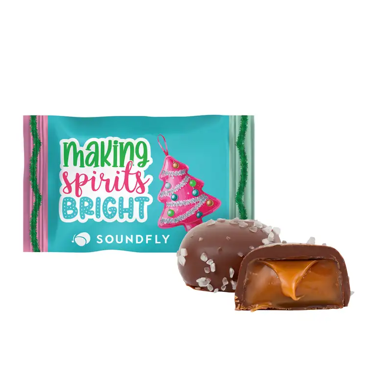 Caramels au sel de mer et chocolat avec emballage multicolore