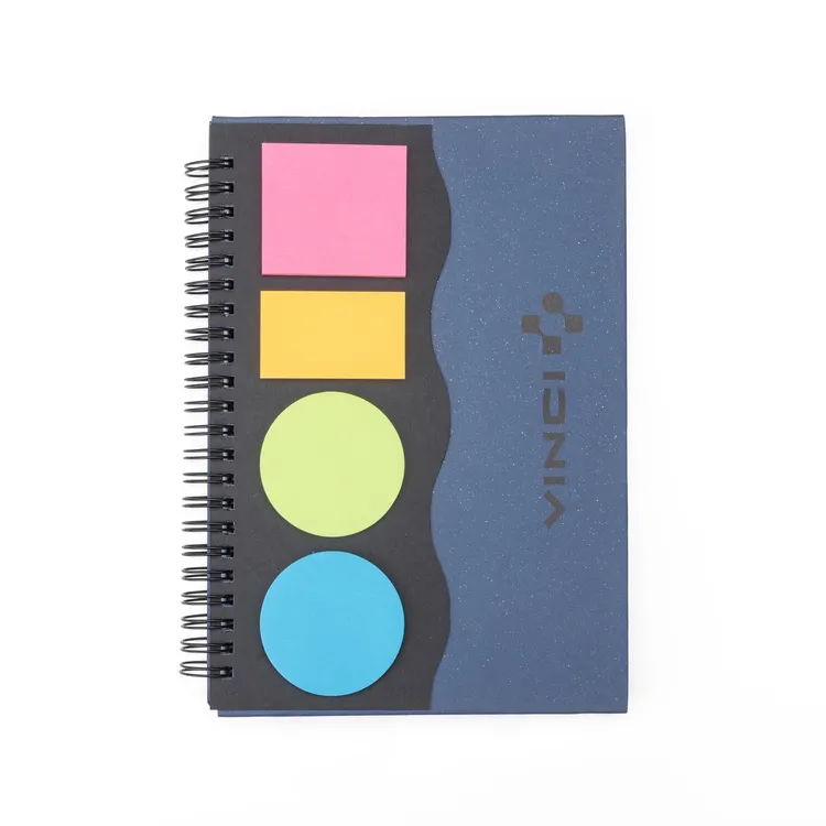Spiral Notebook with Sticky Notes on Cover #2