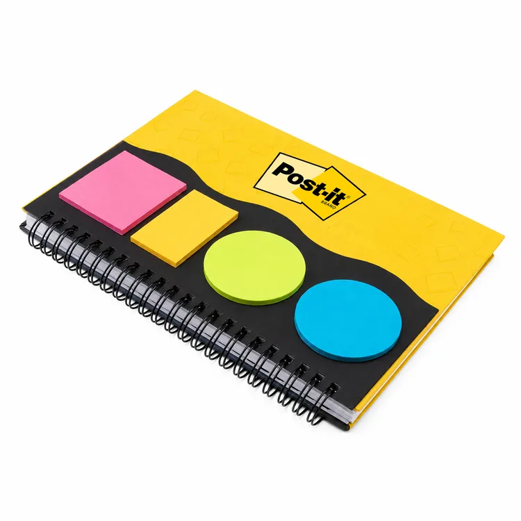 Spiral Notebook with Sticky Notes on Cover #3