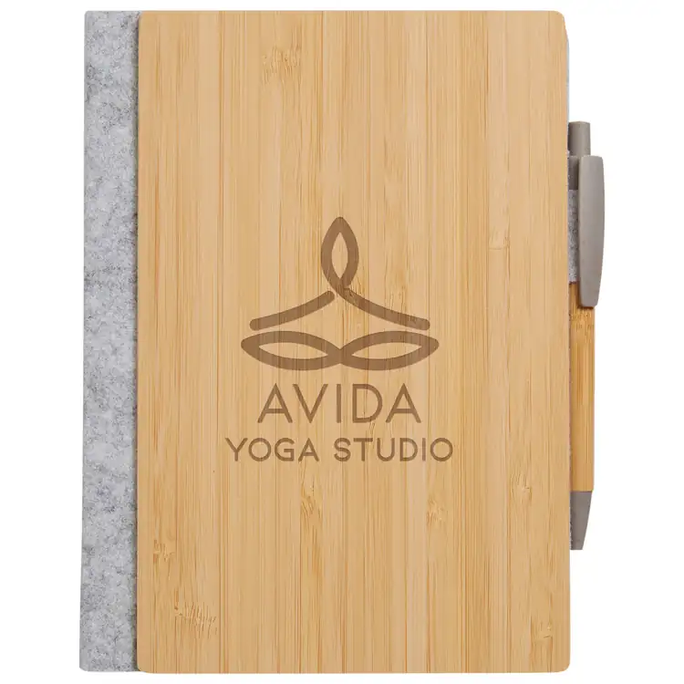 Grove Refillable Bamboo Notebook with Pen