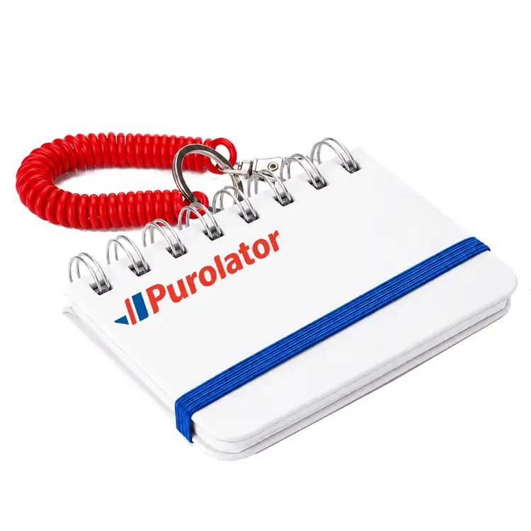 PU Hardcover Spiral Notebook with Keychain #7
