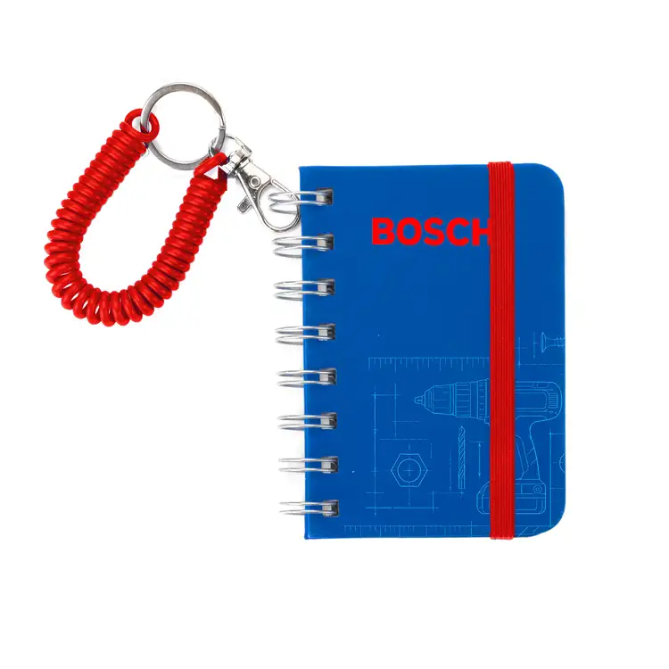 PU Hardcover Spiral Notebook with Keychain