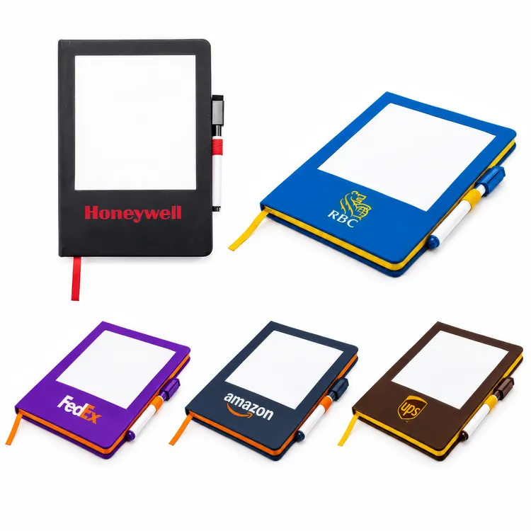 Hardcover Notebook with Whiteboard and Marker