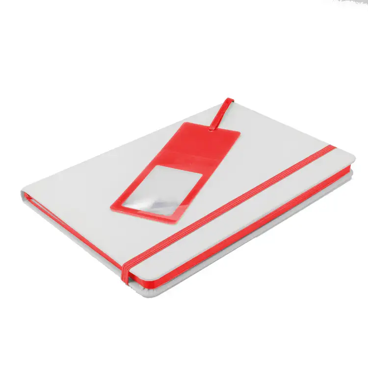 PU Hardcover Notebook with Magnifier Bookmark #5