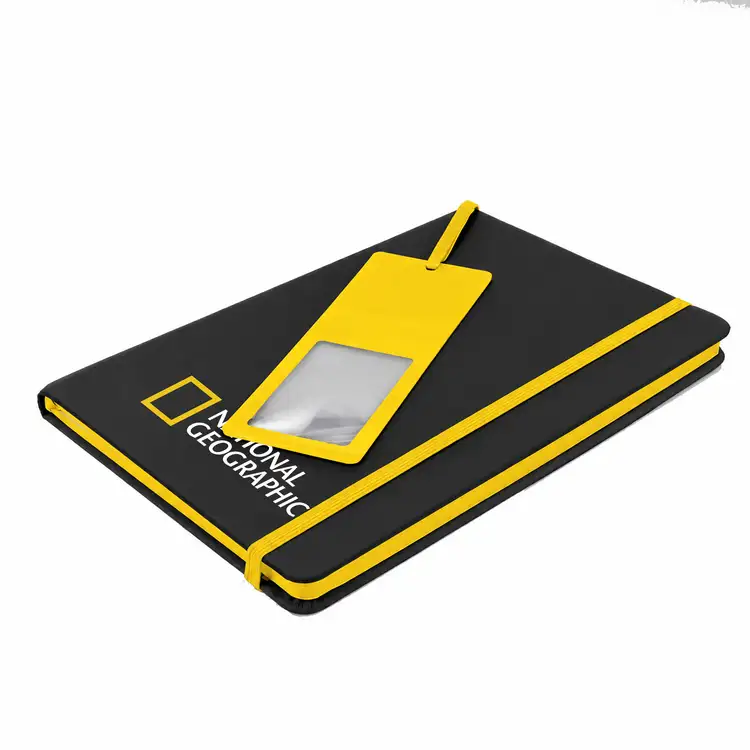 PU Hardcover Notebook with Magnifier Bookmark #6