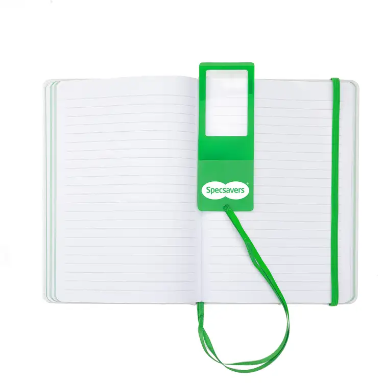 PU Hardcover Notebook with Magnifier Bookmark #8