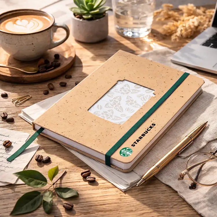 Recycled Hardcover Notebook with Cup Cutout #8