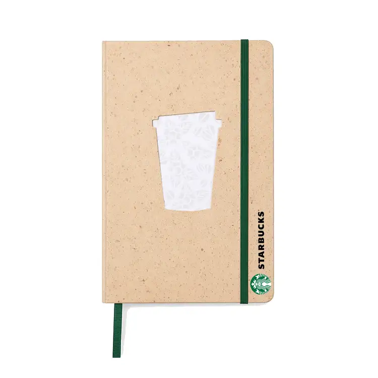 Recycled Hardcover Notebook with Cup Cutout