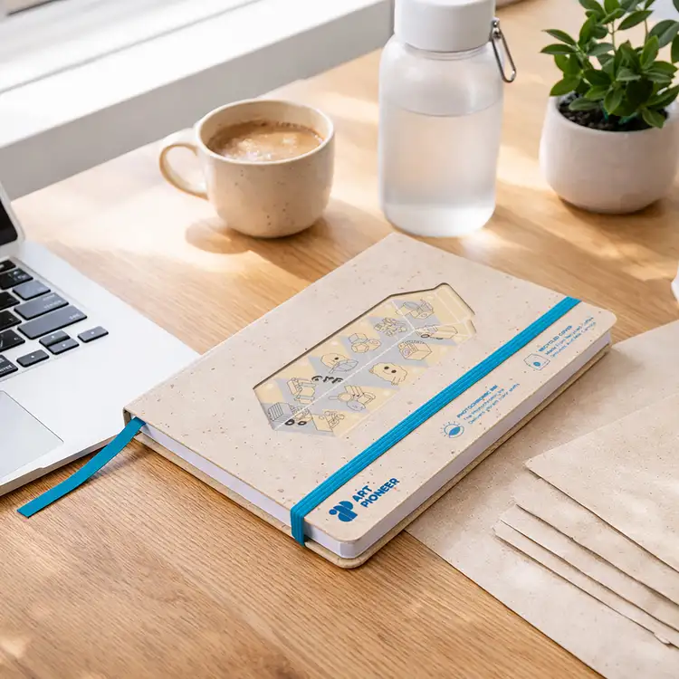 Recycled Hardcover Notebook with Custom Cutout #7