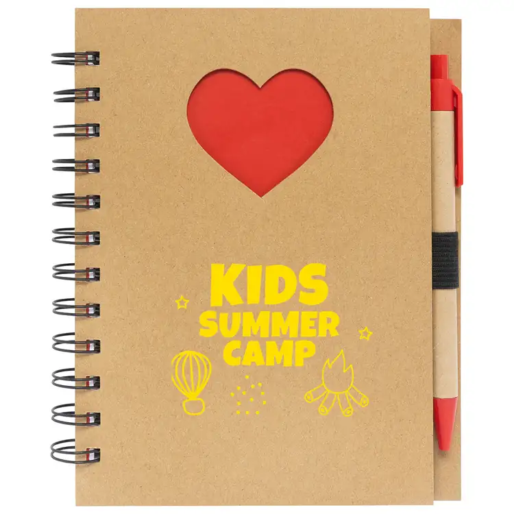 Heart Cutout Spiral Notebook with Pen #2