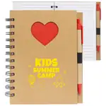 Heart Cutout Spiral Notebook with Pen
