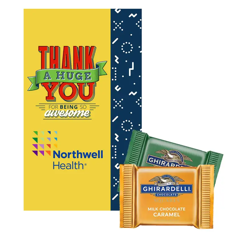 Presentation Card with Ghirardelli chocolate squares