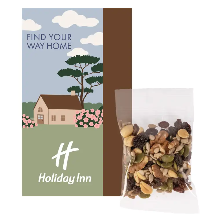 Presentation Card with raisin and nut trail mix