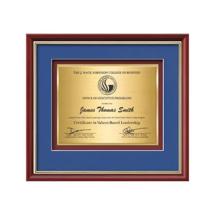 Certificat encadré Waterleaf Baron TexEtch #16