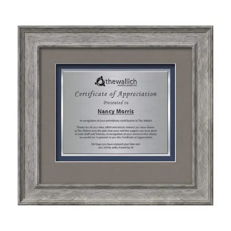 Waterleaf Calder TexEtch Framed Certificate #8