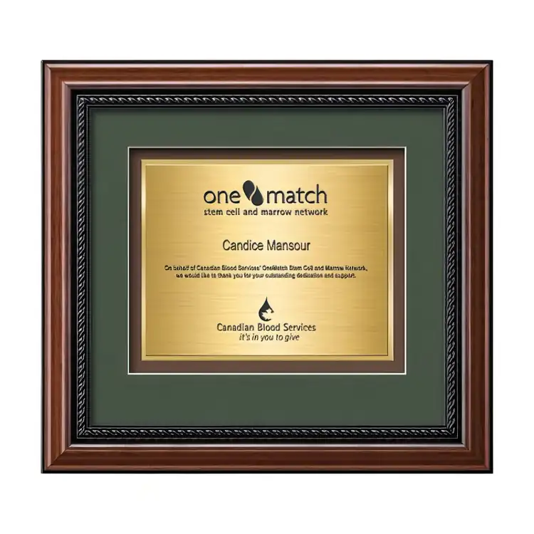 Waterleaf Deco TexEtch Framed Certificate #5