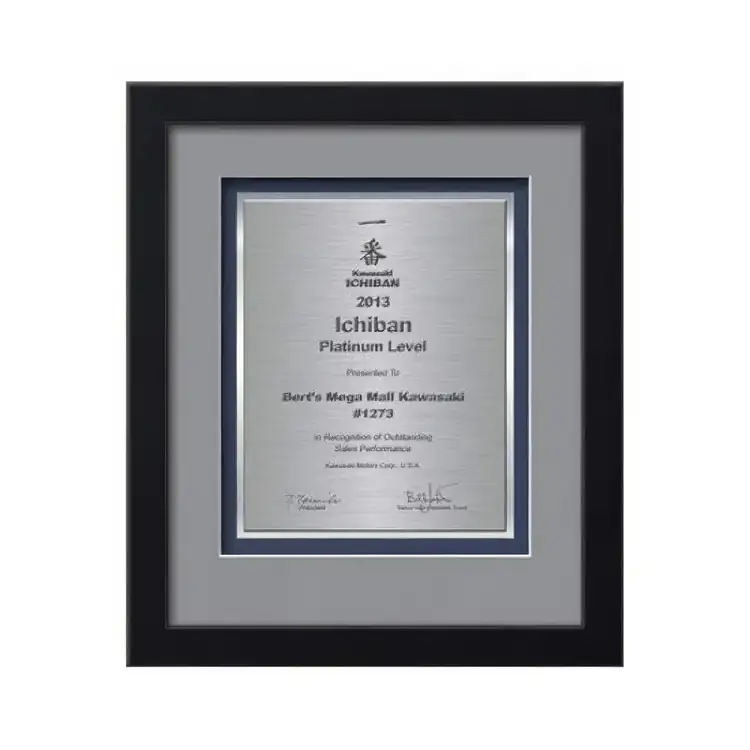 Waterleaf Eldridge TexEtch Framed Certificate #2