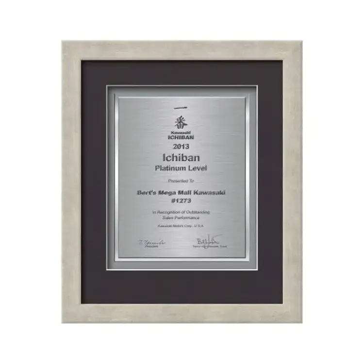Waterleaf Eldridge TexEtch Framed Certificate #34