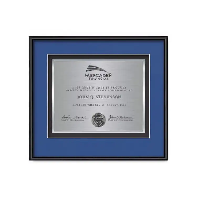 Waterleaf Fenestra TexEtch Framed Certificate #4
