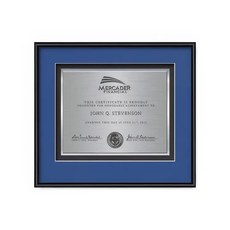 Waterleaf Fenestra TexEtch Framed Certificate #5
