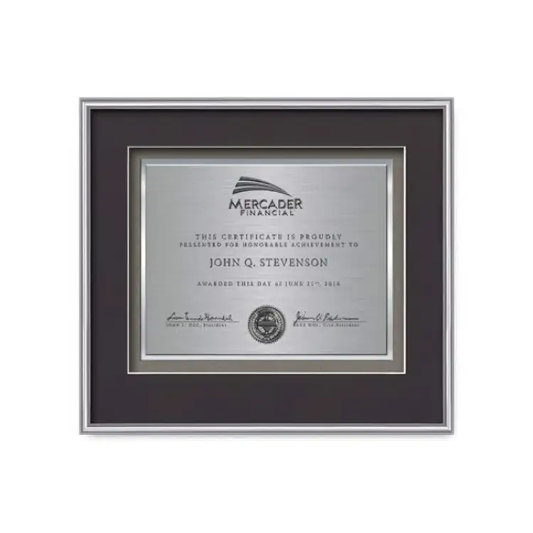 Waterleaf Fenestra TexEtch Framed Certificate #8