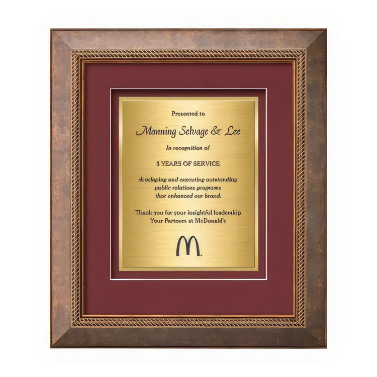 Waterleaf Lazio TexEtch Framed Certificate #3