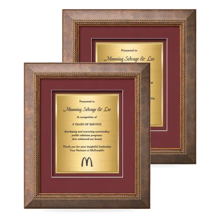 Waterleaf Lazio TexEtch Framed Certificate