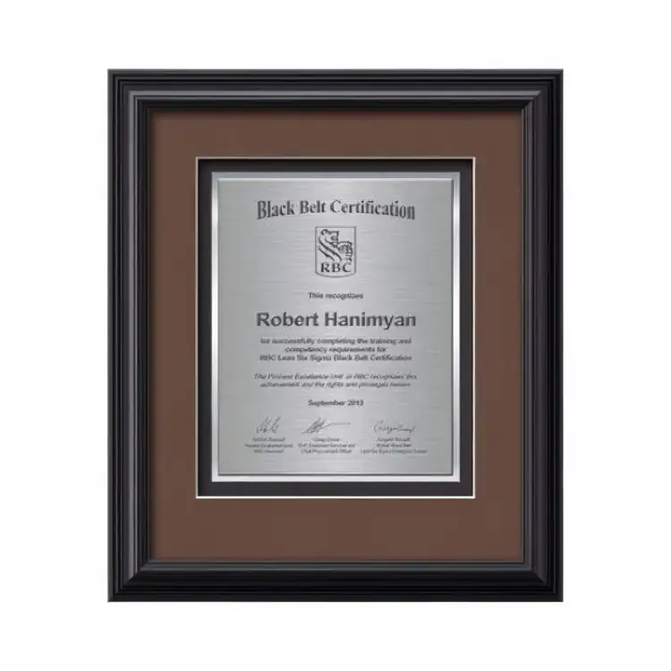 Waterleaf Monarch TexEtch Framed Certificate #2