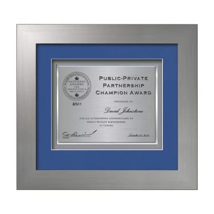 Waterleaf Premier TexEtch Framed Certificate #12