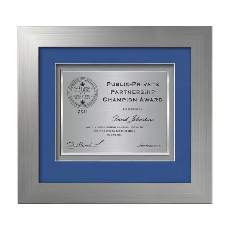 Waterleaf Premier TexEtch Framed Certificate #13