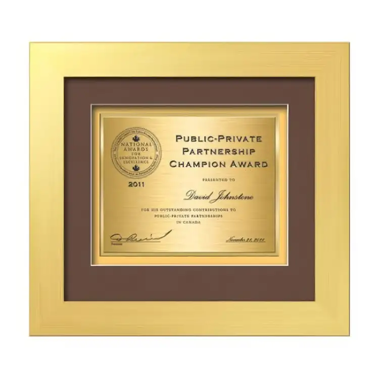 Waterleaf Premier TexEtch Framed Certificate #4