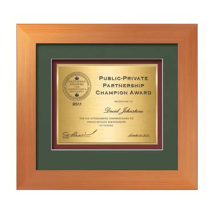 Waterleaf Premier TexEtch Framed Certificate #9