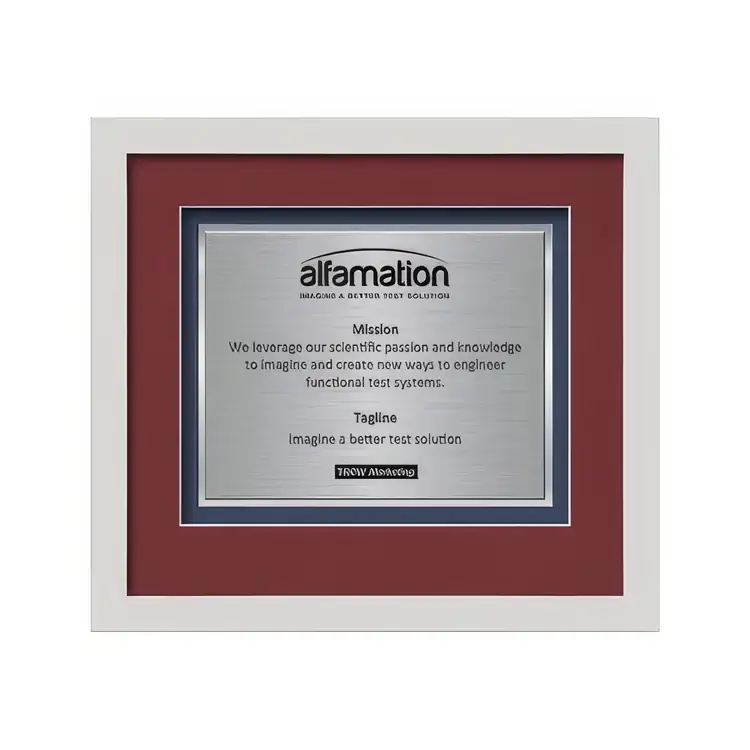 Certificat encadré Waterleaf Primrose TexEtch #9