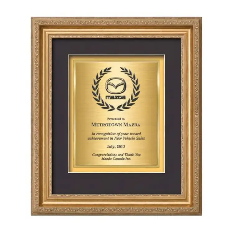 Waterleaf Regal TexEtch Framed Certificate #2