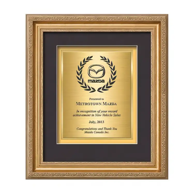 Waterleaf Regal TexEtch Framed Certificate #3