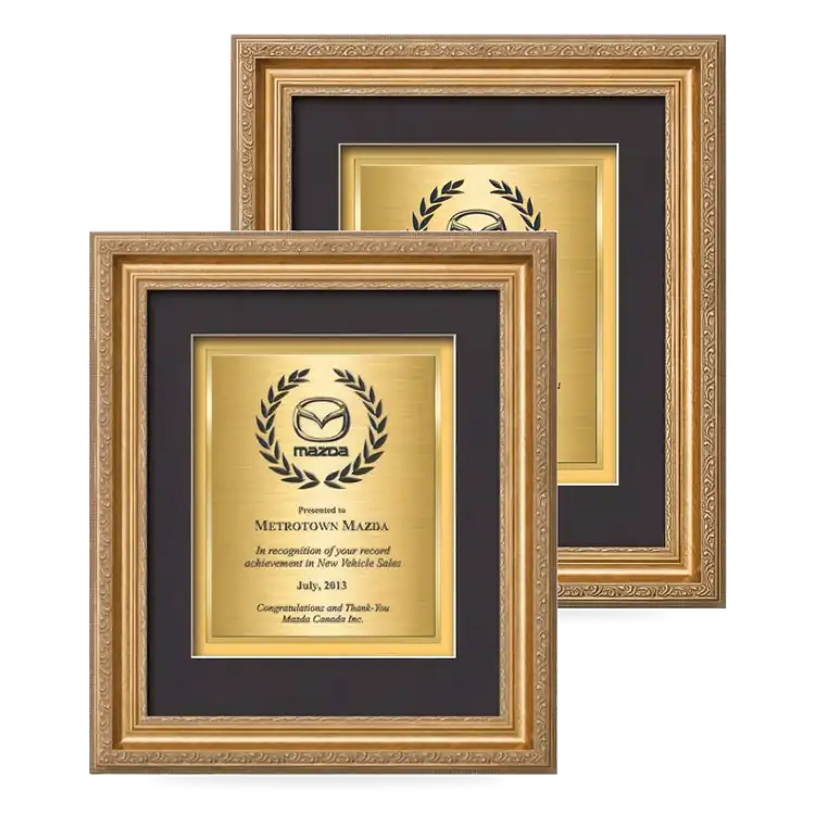 Waterleaf Regal TexEtch Framed Certificate
