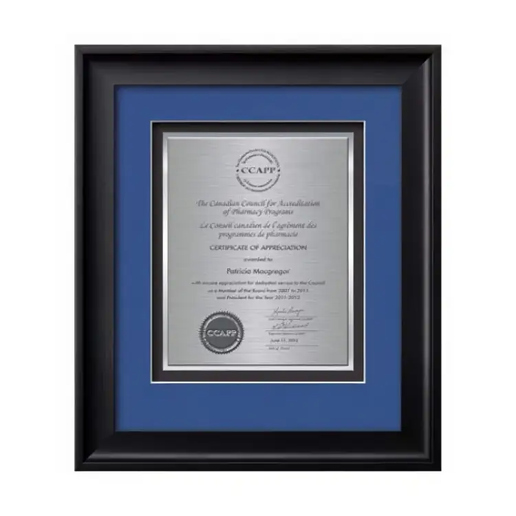 Waterleaf Yorktech TexEtch Framed Certificate #2