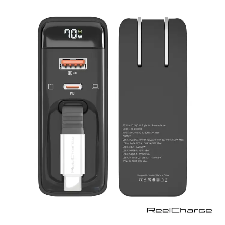 Chargeur mural ReelCharge 70 W avec écran #5