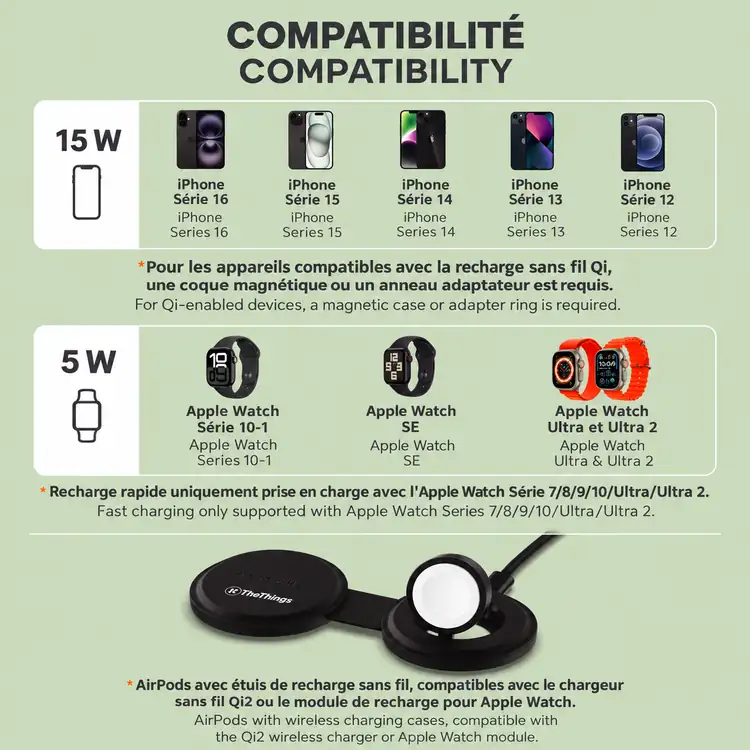Chargeur sans fil pliable SATECHI OntheGo Qi2 2 en 1 #8
