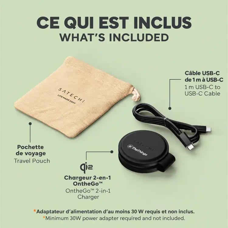 Chargeur sans fil pliable SATECHI OntheGo Qi2 2 en 1 #9