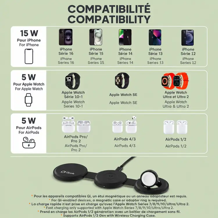Chargeur sans fil pliable SATECHI OntheGo Qi2 3 en 1 #8